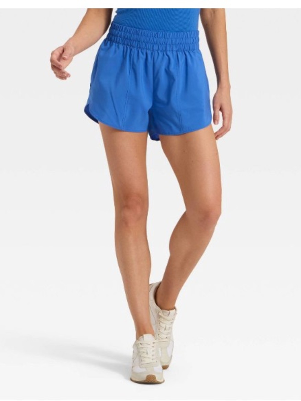 All In Motion Women's Woven Mid-Rise Run Shorts 3" Royal Blue XL